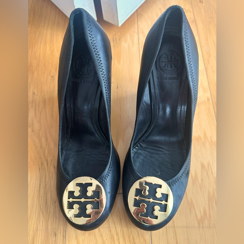 Tory Butch black wedge heel size 9